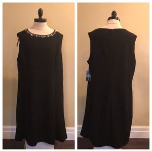 Jessica Howard Black Rhinestone Holiday Party Dress Size 18W